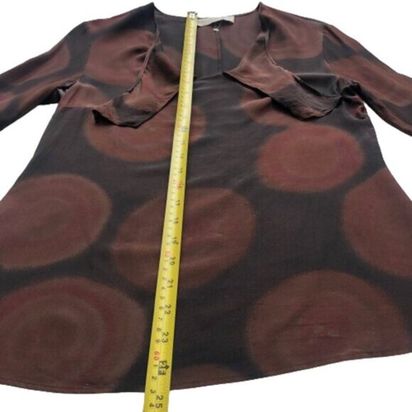 Vintage Alberta Ferretti 100% silk tunic top with collar bow, made in Italy, 8 - Picture 12 of 14